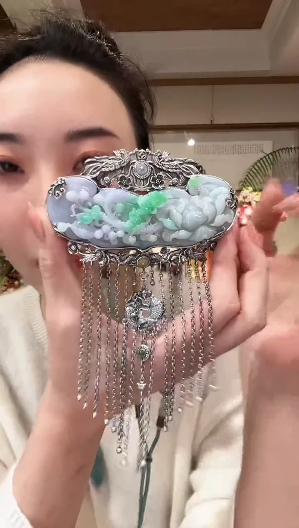 【闪购商品】翡翠颈饰银S925镶嵌国风