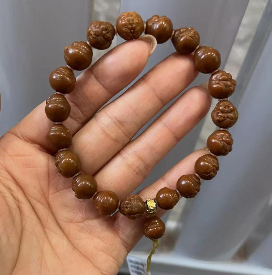 猴头核桃 玉化 1.1一叶小弥勒 文玩手串
