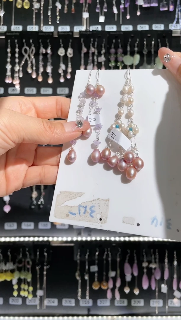 【闪购商品】紫晶耳饰银S925镶嵌吴浅沫