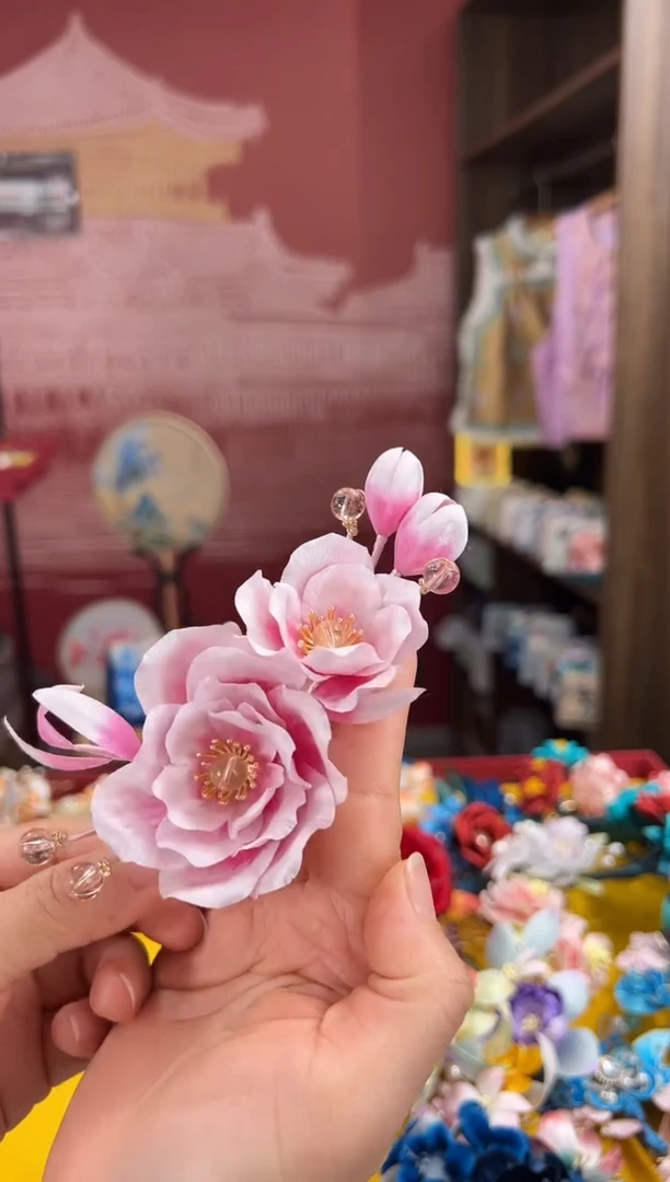 【闪购商品】刺绣非遗绒花（发饰）