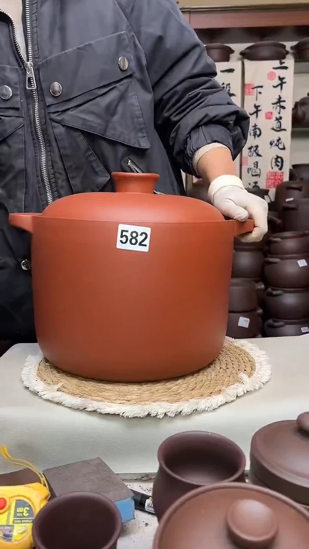 宜兴紫砂12升直筒朱泥582