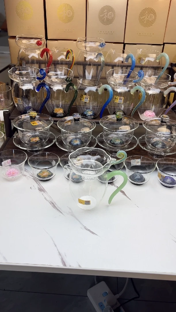 手工艺品琉璃禾器 予乐茶漏青