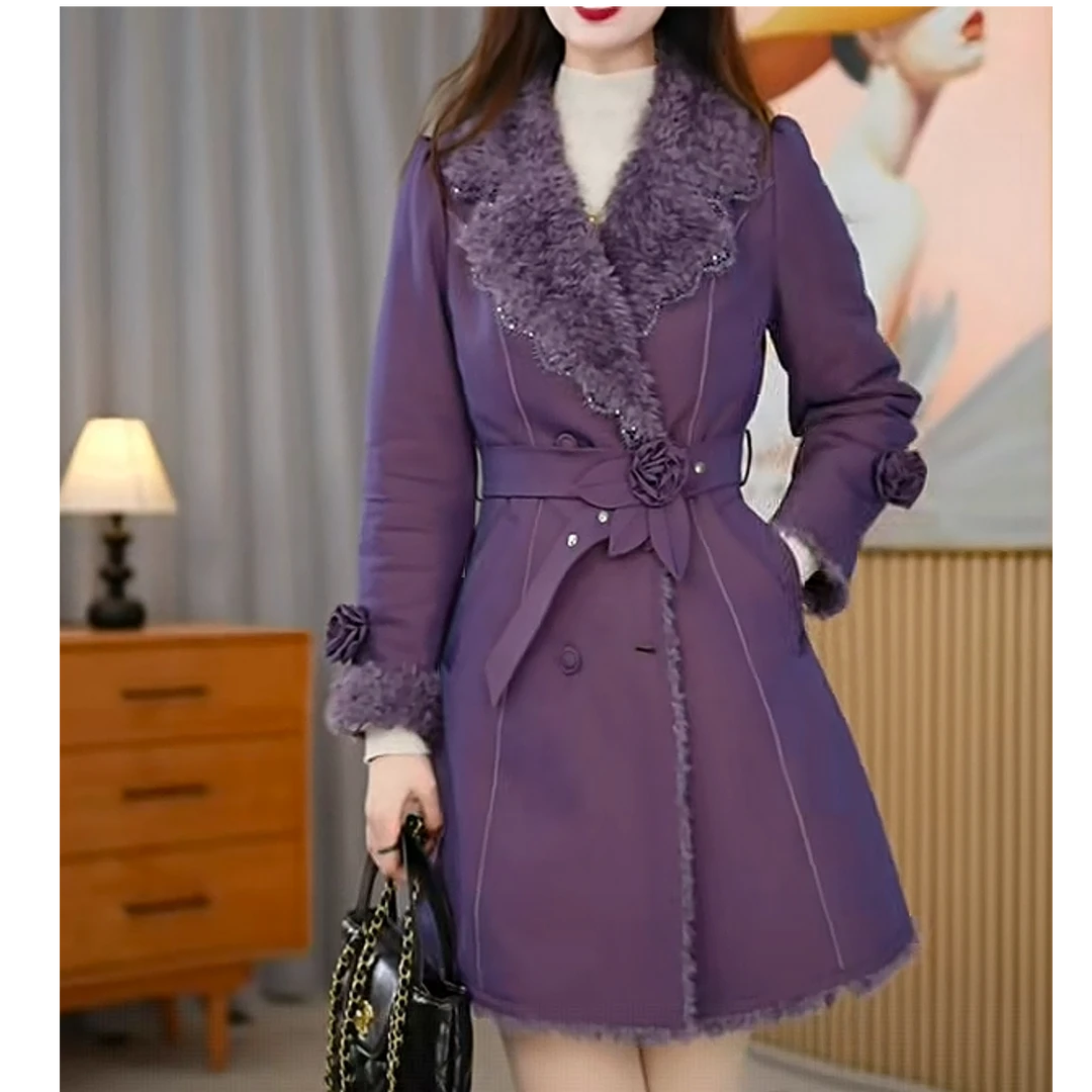 【艾丝琪】冬季新款时尚优雅高级感气质减龄遮肉女士外套M-2XL