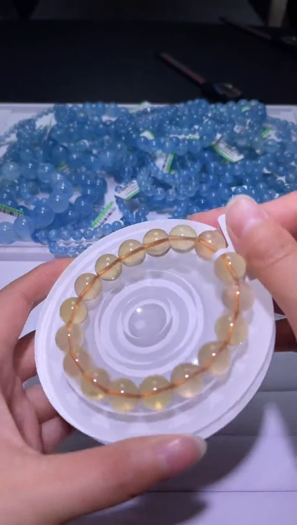 未镶嵌手链水晶J038-12mm柠檬黄单圈-多样性发其一