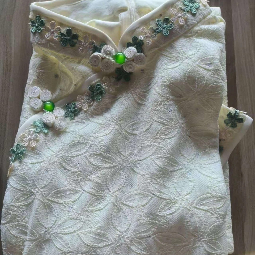 优雅低开衩日常斜襟旗袍中国风气质网红夏季双层长款合集