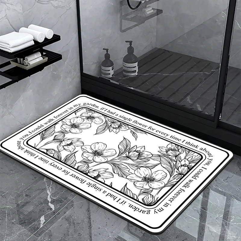 家用耐磨硅藻泥入户门地垫吸水防滑耐脏高级感玄关门外蹭脚垫