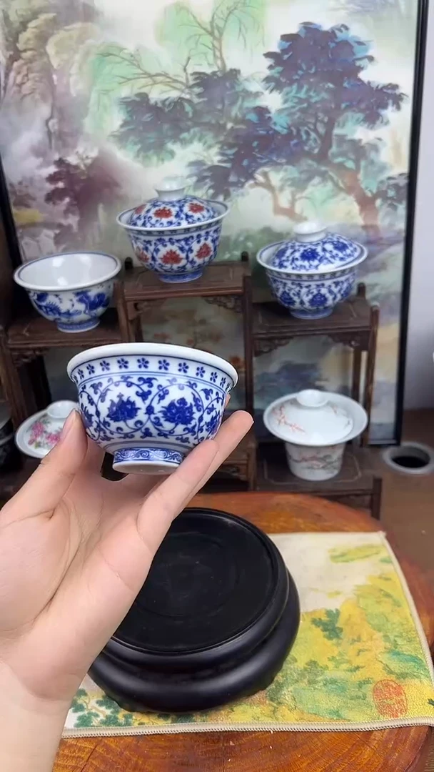 其他青花缠枝莲小压手杯