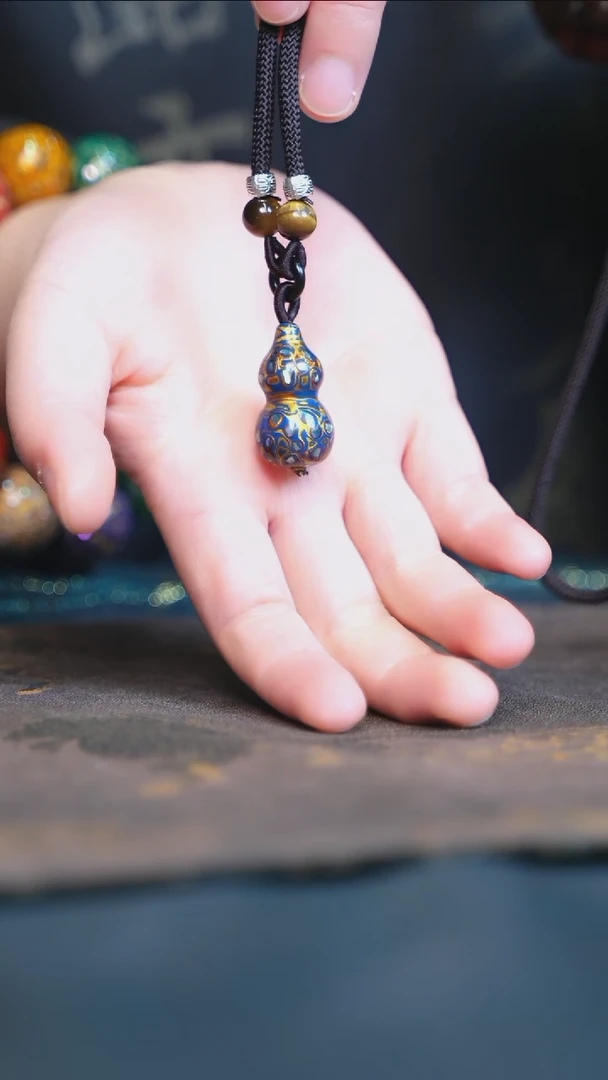 【闪购商品】蓝金大漆紫光檀螺钿小脖挂