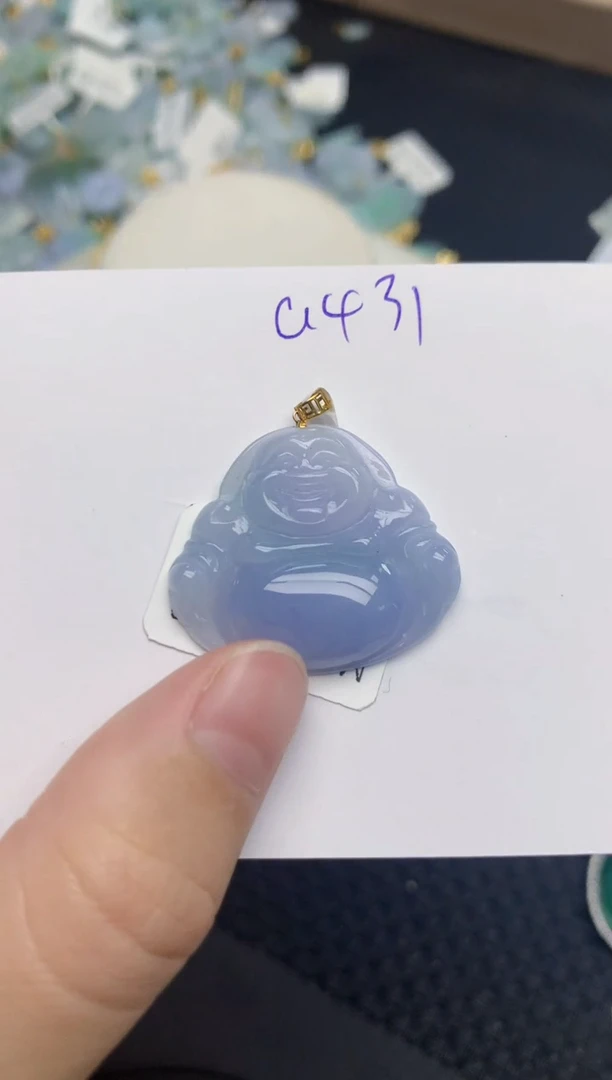 翡翠18K金镶嵌颈饰天然缅甸A货翡翠