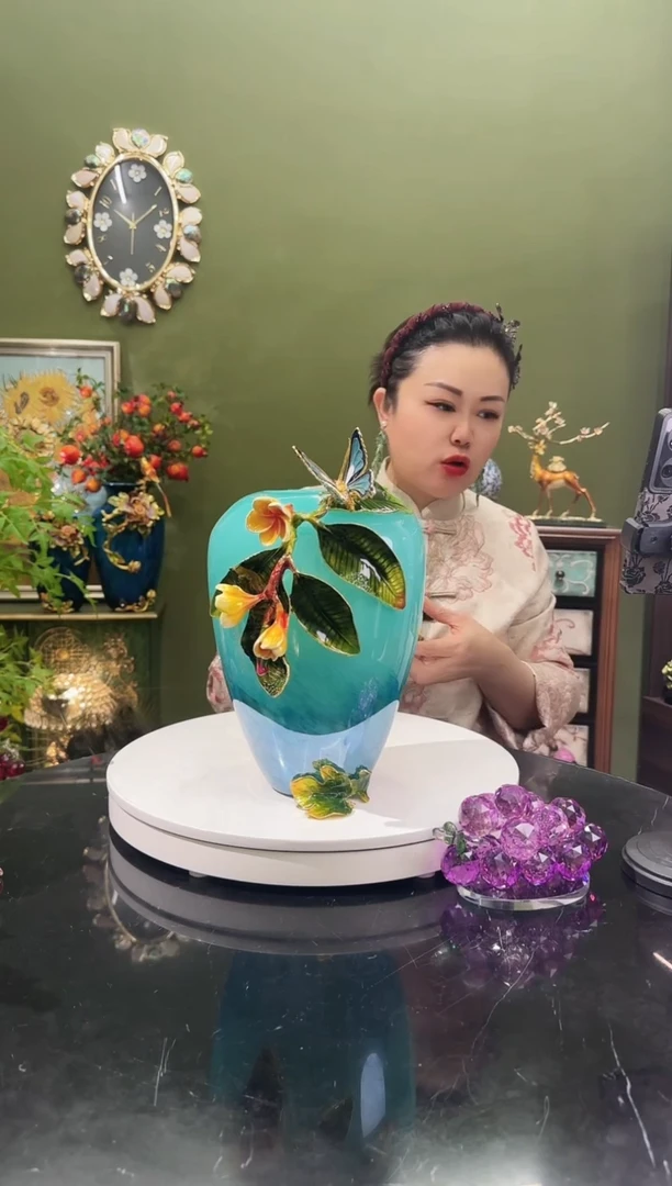 琉璃珐琅彩  花瓶