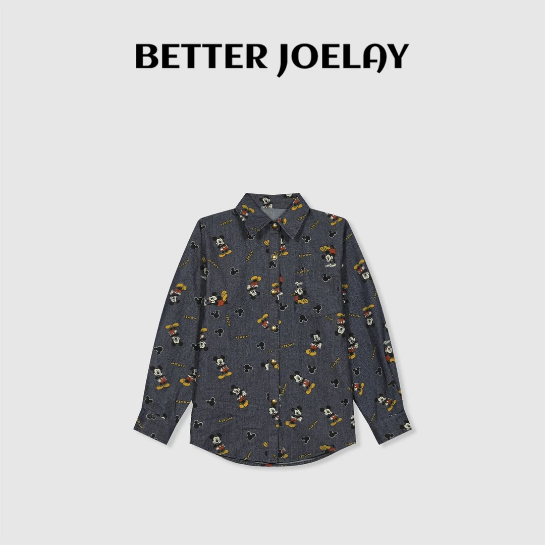 BETTER JOELAY -【杂技米奇】时尚潮流宽松衬衫外套可爱卡通Z0677