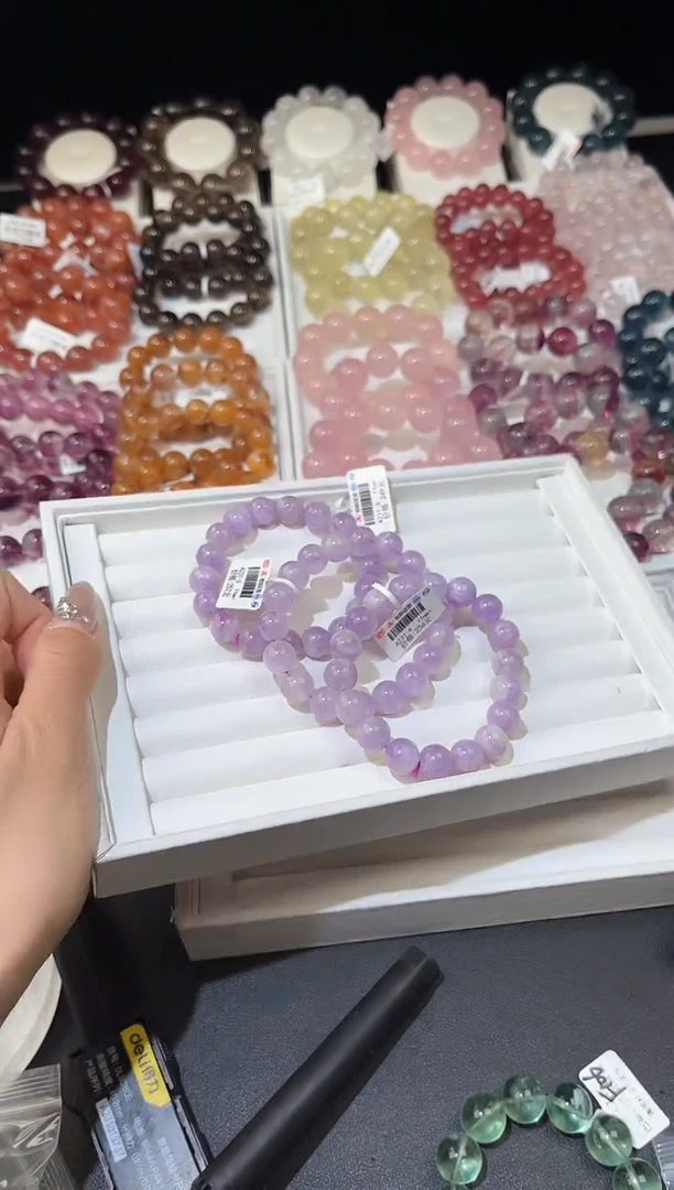 【闪购商品】水晶手链未镶嵌多样性发一紫兔毛11m