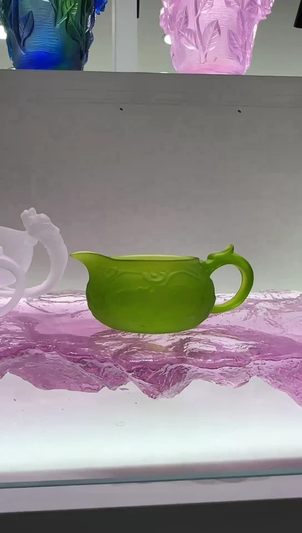 手工艺品琉璃古法琉璃公道杯绿色