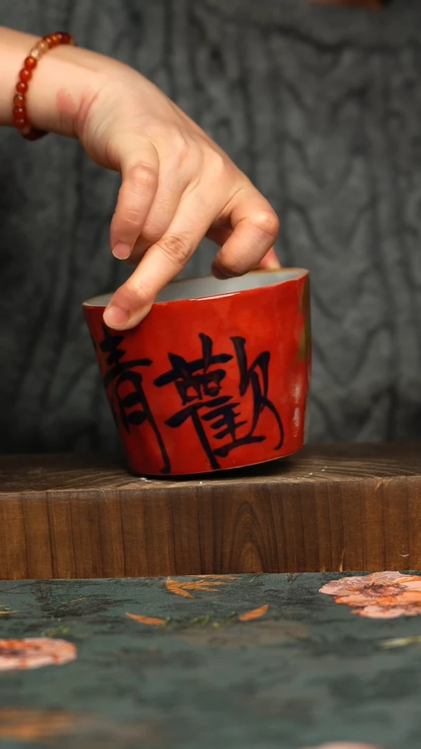 杯釉下彩手工手绘同款陶器
