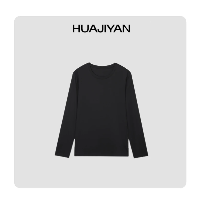 HUAJIYAN【蚕宝T】桑蚕丝基础百搭长袖T