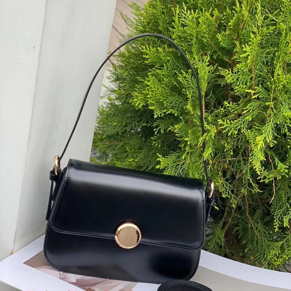 【芝麻集】XKY-3191-黑色RAIN.CUN时尚百搭腋下斜跨轻奢女包