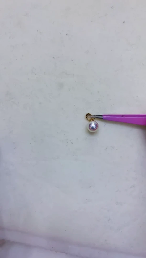 18K金镶嵌海水珍珠饰品8-9可掰扣吊坠赠银链