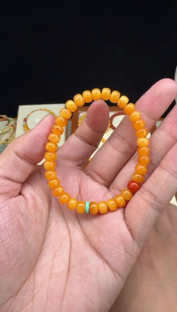 【闪购商品】蜜蜡手链未镶嵌老花蜡老型珠