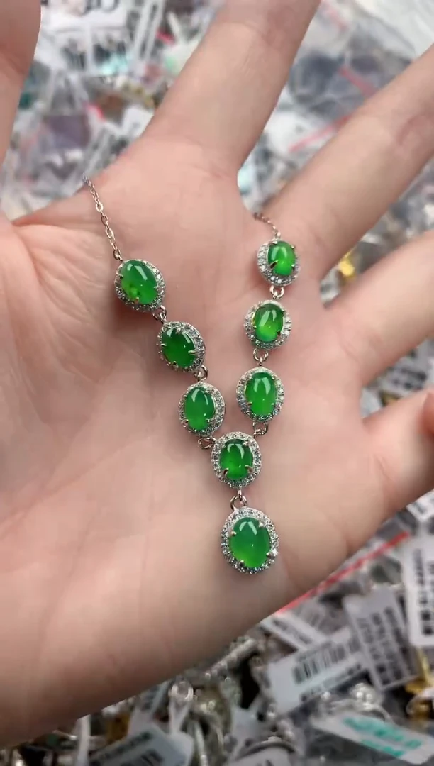 银S925镶嵌戒指翡翠6666---3