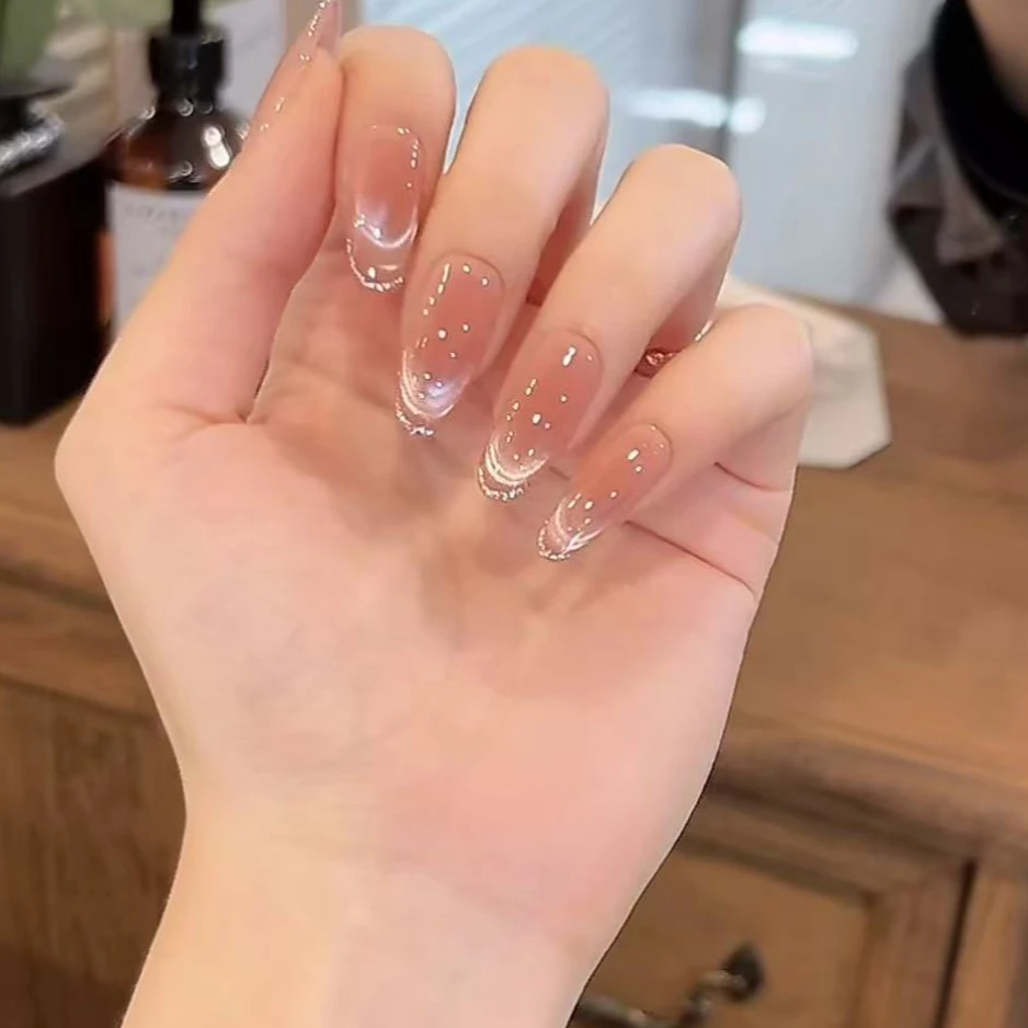 【轨迹】小末汀显白金边法式猫眼纯欲气质简约温柔穿戴甲