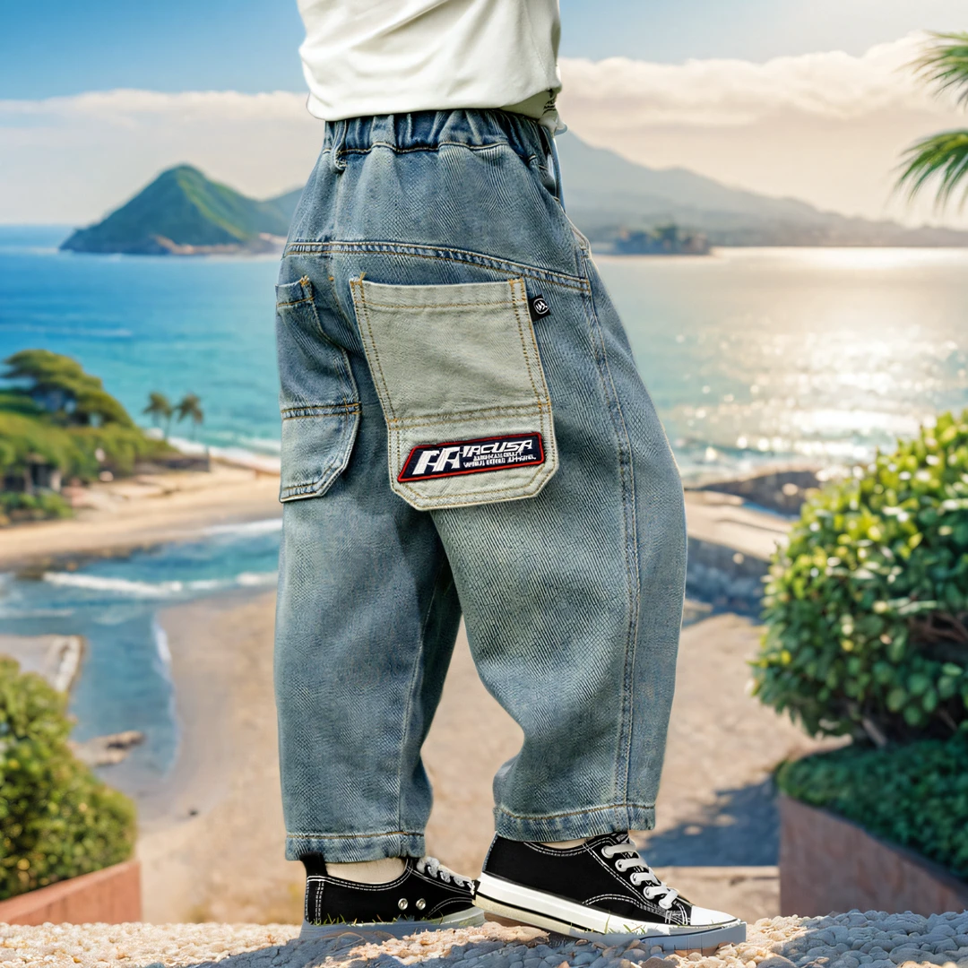 2025年儿童裤子男童牛仔裤春秋款中小童秋装男宝宝秋季男孩直筒裤