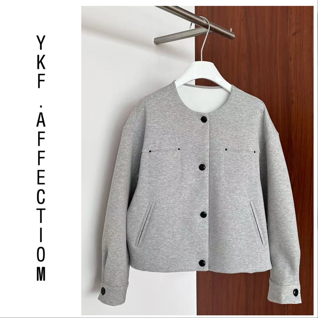 宽松圆领休闲气质显瘦百搭短外套21605