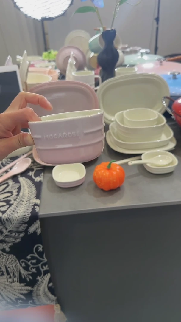 【闪购商品】瓷1个装方形樱花粉小碗10.5cm