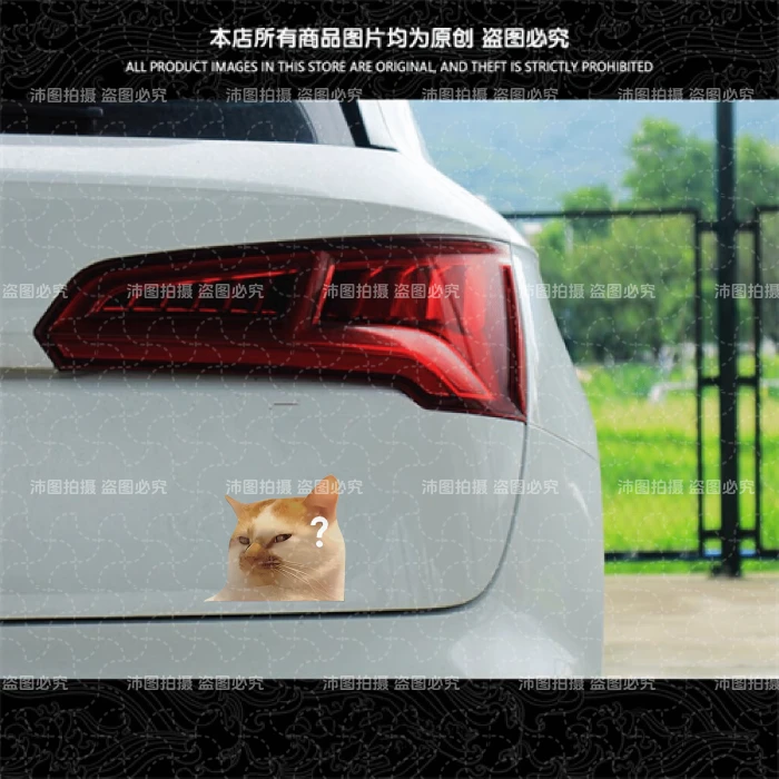 可爱搞笑迷因MEME猫猫咪惊讶表情个性创意车贴笔记本行李箱贴纸