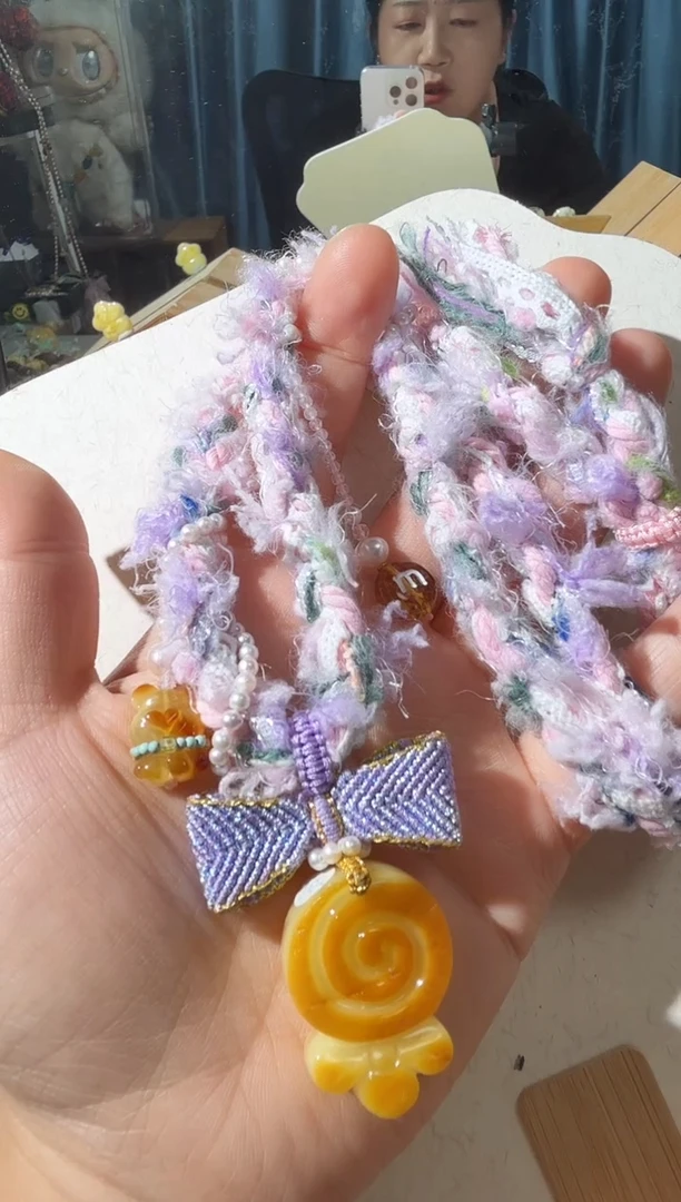 蜜蜡项链未镶嵌@***～蜜蜡棒棒糖项链