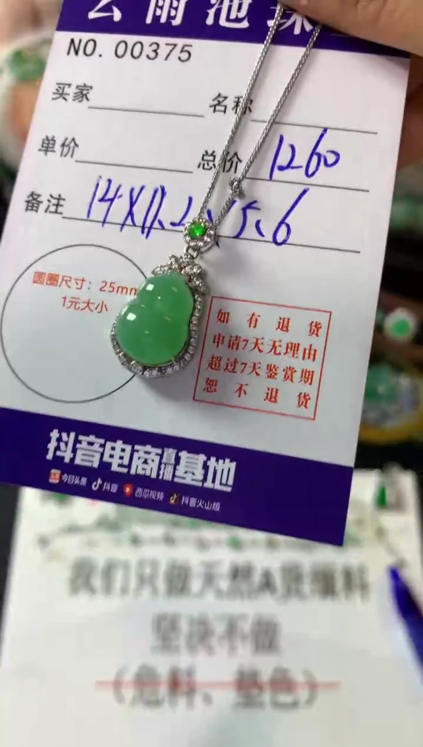 颈饰银S925镶嵌翡翠翡翠