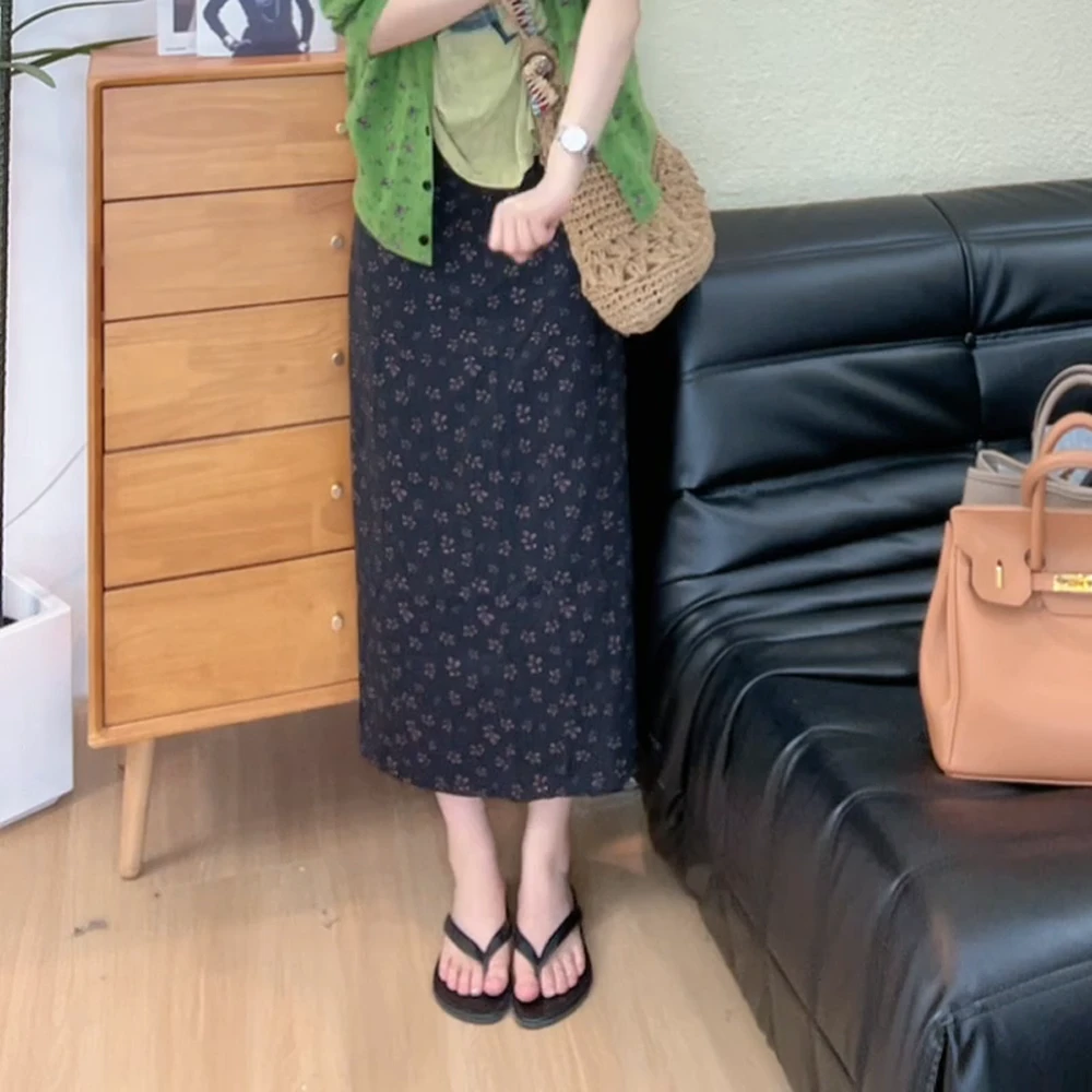 2025春装新款气质休闲碎花裙百搭时尚半身裙长裙裙子女