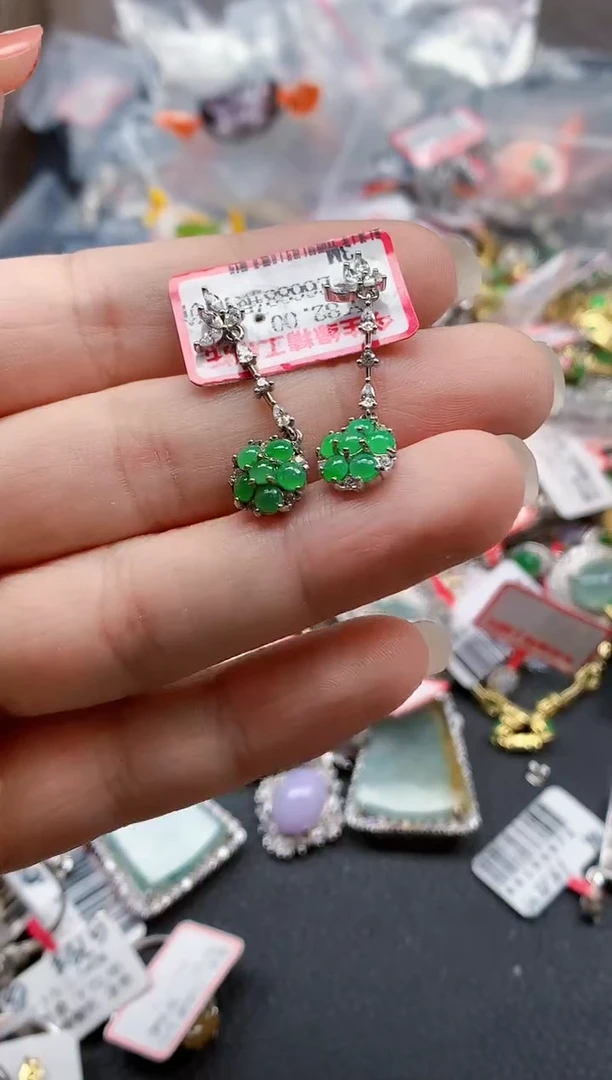 银S925镶嵌戒指翡翠天然A货缅甸翡翠