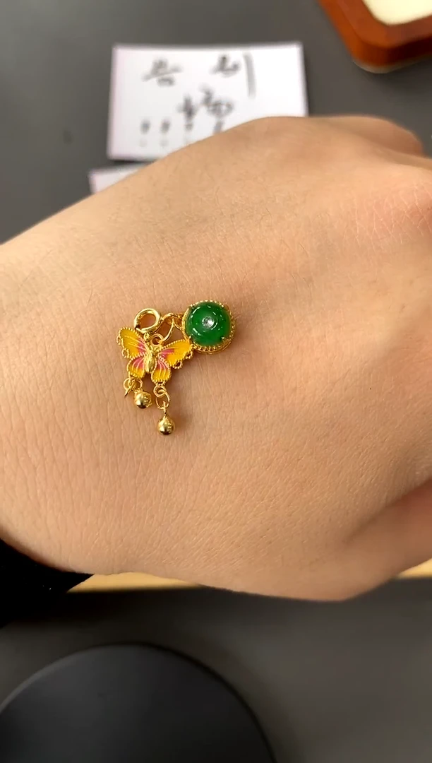 【闪购商品】翡翠颈饰银S925镀金镶嵌买断价 补