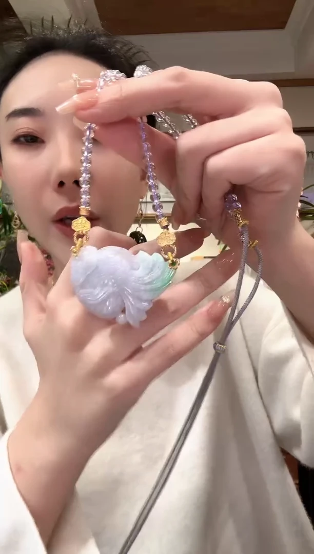 【闪购商品】翡翠颈饰银S925镶嵌国风