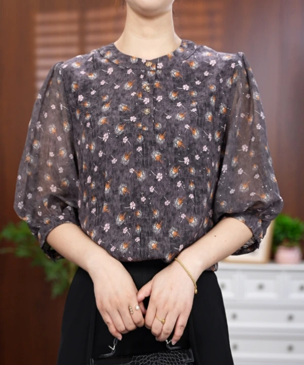 【仟逸美】88037夏日新款上新七分袖减龄显气质小衫