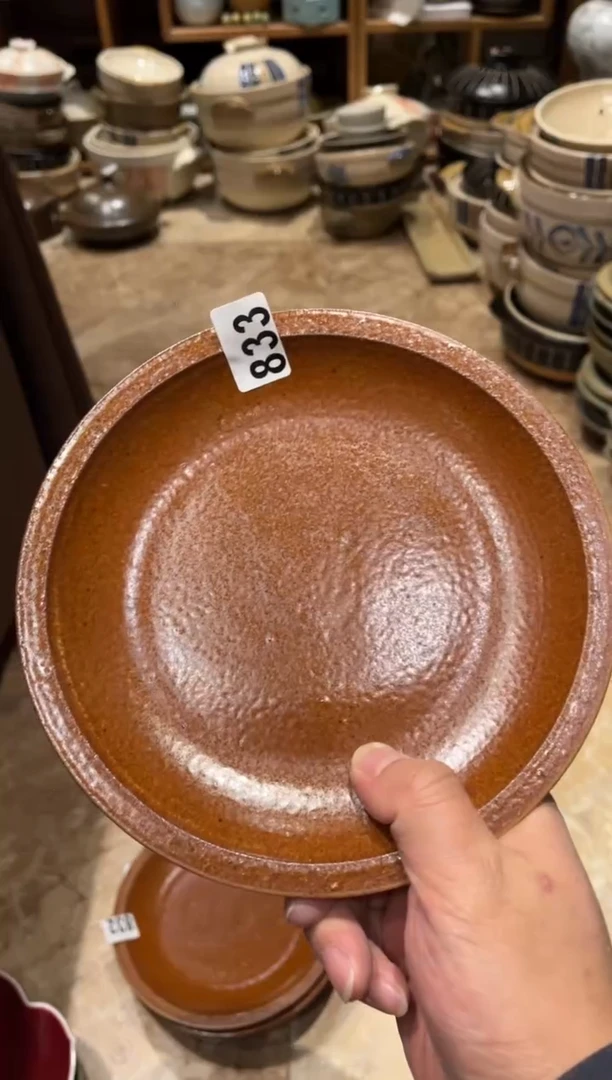 【闪购商品】瓷片833 紫砂平沿菜盘1个