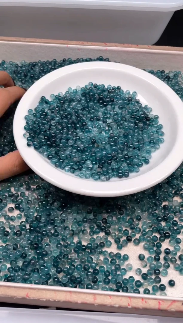 【闪购商品】玛瑙/玉髓颈饰未镶嵌W837蓝水飘花4mm*100颗