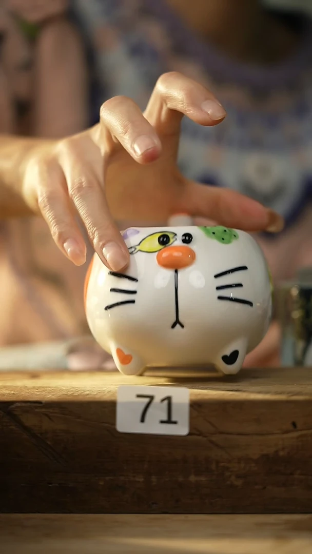 【闪购商品】瓷片设计师手作卡通系列 咖啡杯