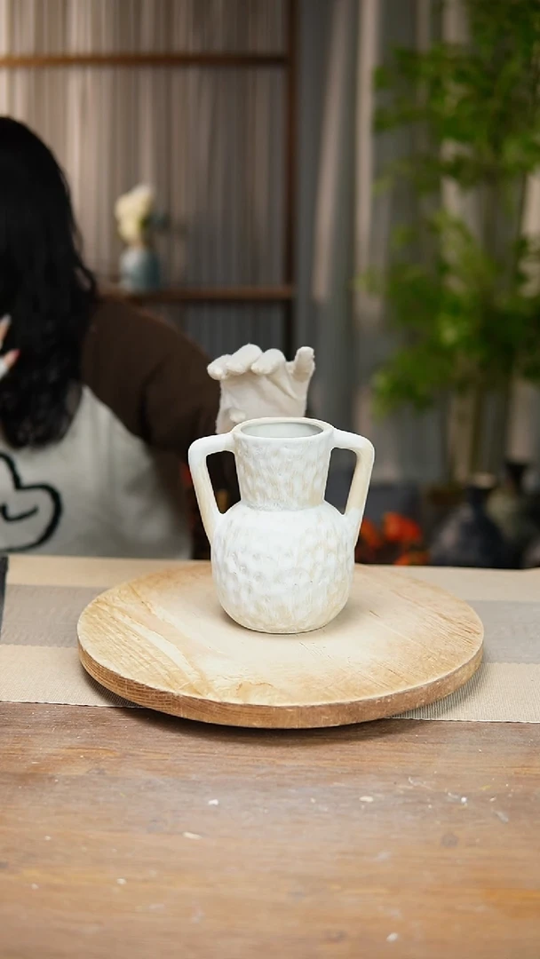 【闪购商品】陶瓷花器陶瓷花瓶手捏瓶008瑕疵