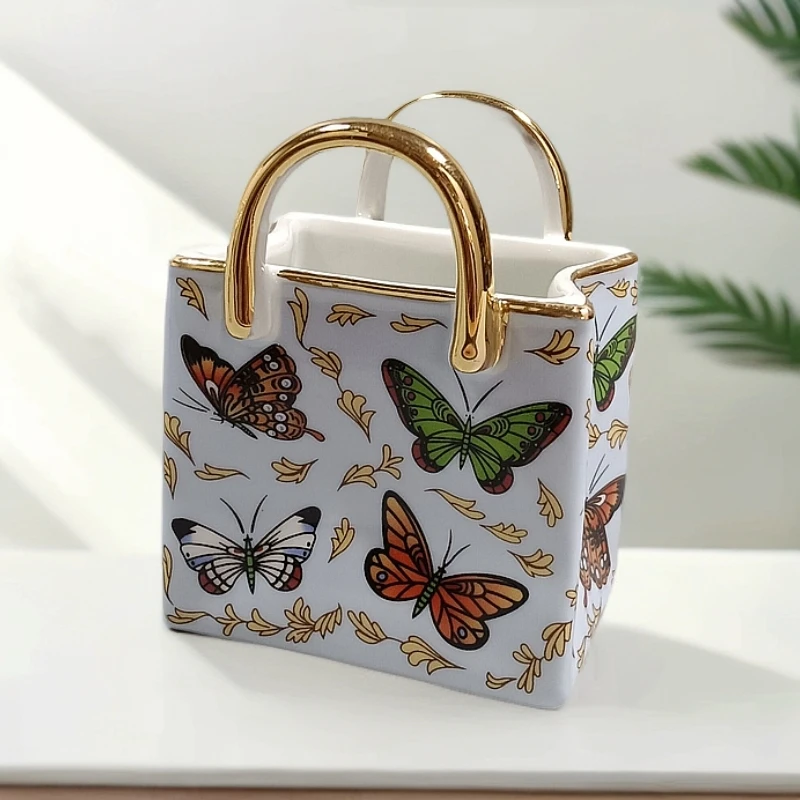 【奇居腾飞】轻奢蝴蝶收纳包摆件收纳罐#H516-BL-H224灰色/粉色