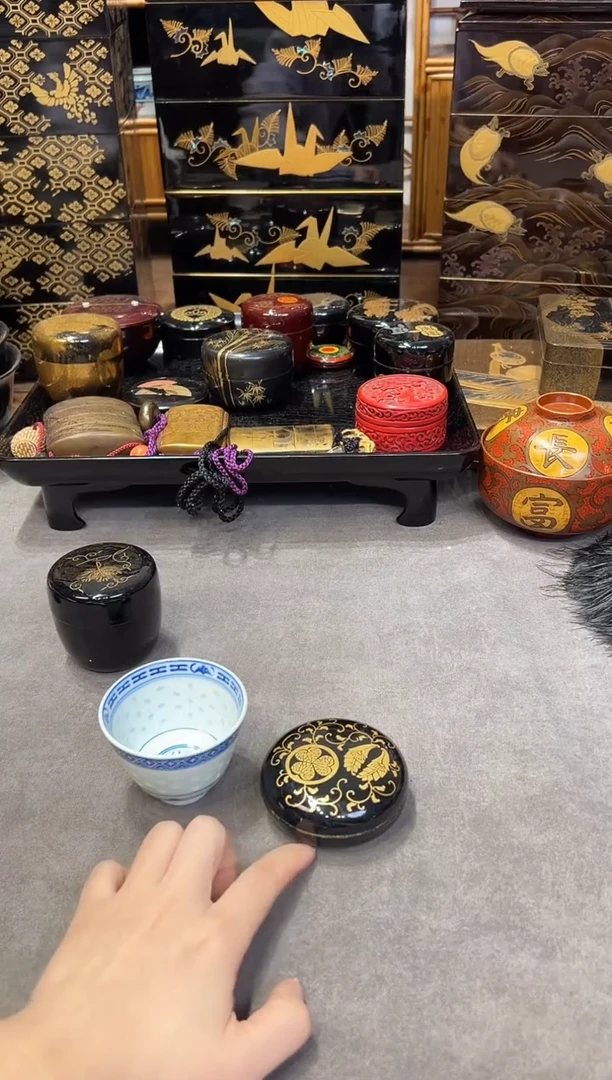 内金箔 香盒  大漆漆器大漆漆器