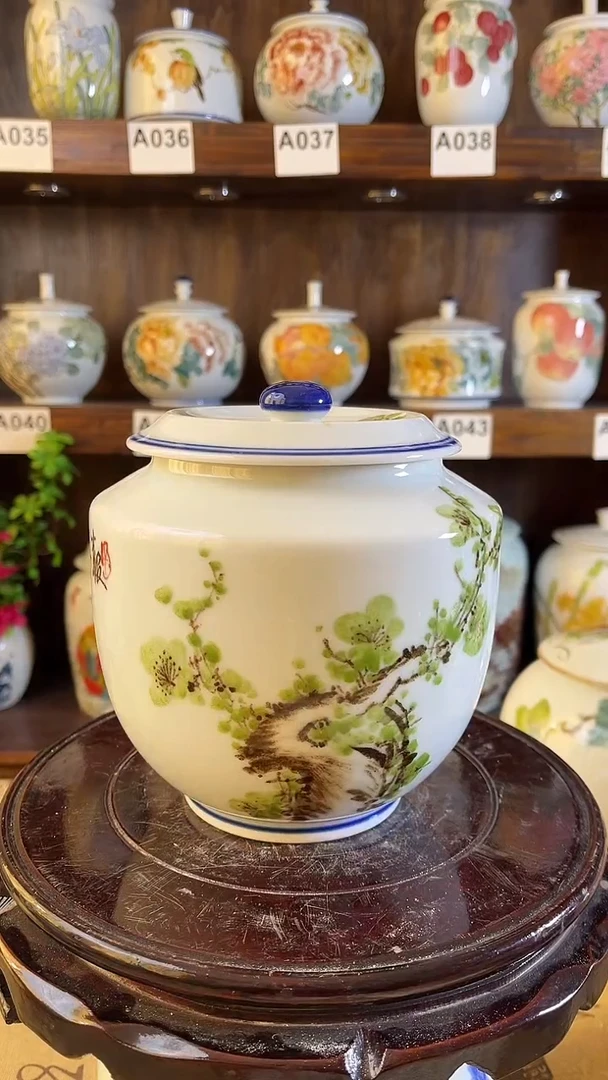 【闪购商品】纯手工手绘报春图储物罐