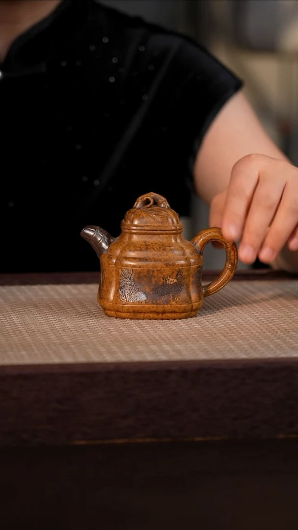 茶壶紫砂黄金砂柴烧 200cc