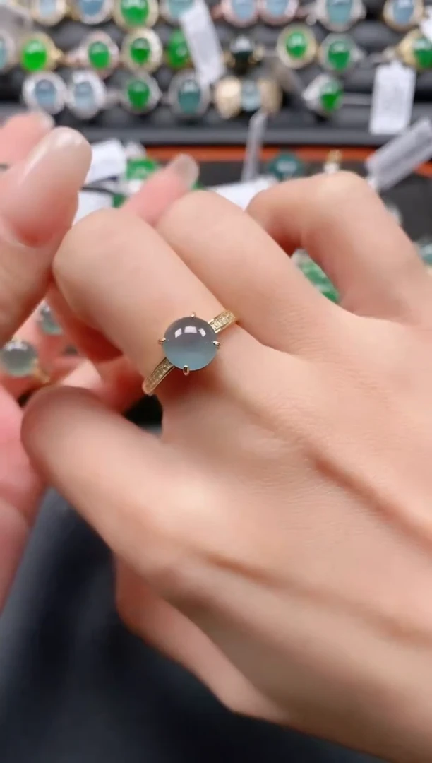 银S925镶嵌戒指翡翠11