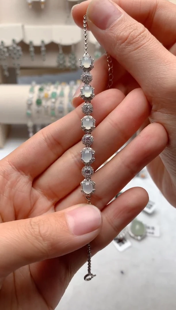 【闪购商品】翡翠手链银S925镶嵌1号