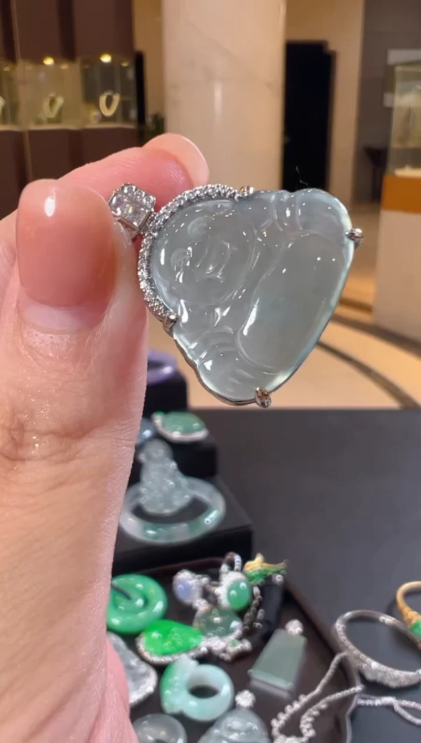 翡翠未镶嵌吊坠(不含链)天然A货翡翠佛公多样性发一