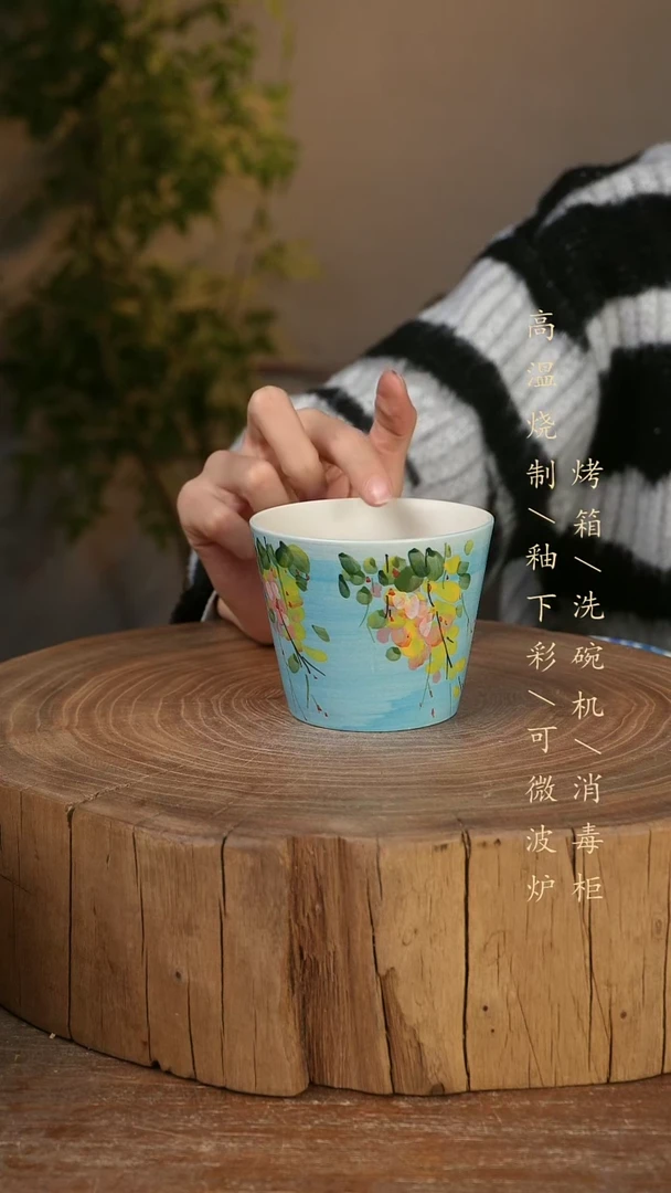 碗瓷景德镇手工手绘高温瓷釉下彩