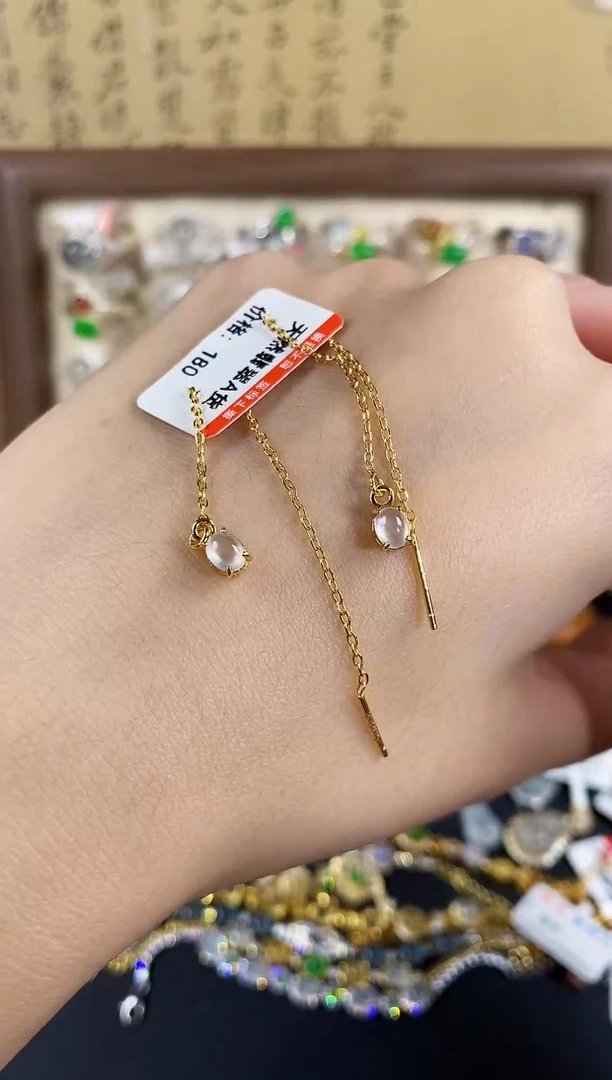 银S925镶嵌戒指翡翠 天然A货翡翠94