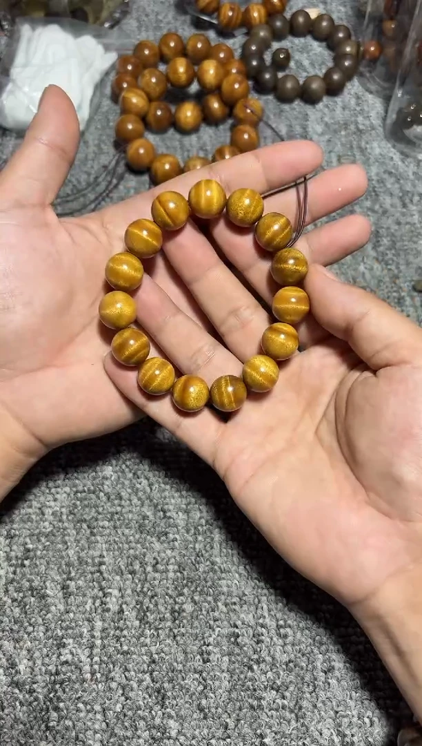金丝楠手串/手链枯木老料1.5双面水波纹158