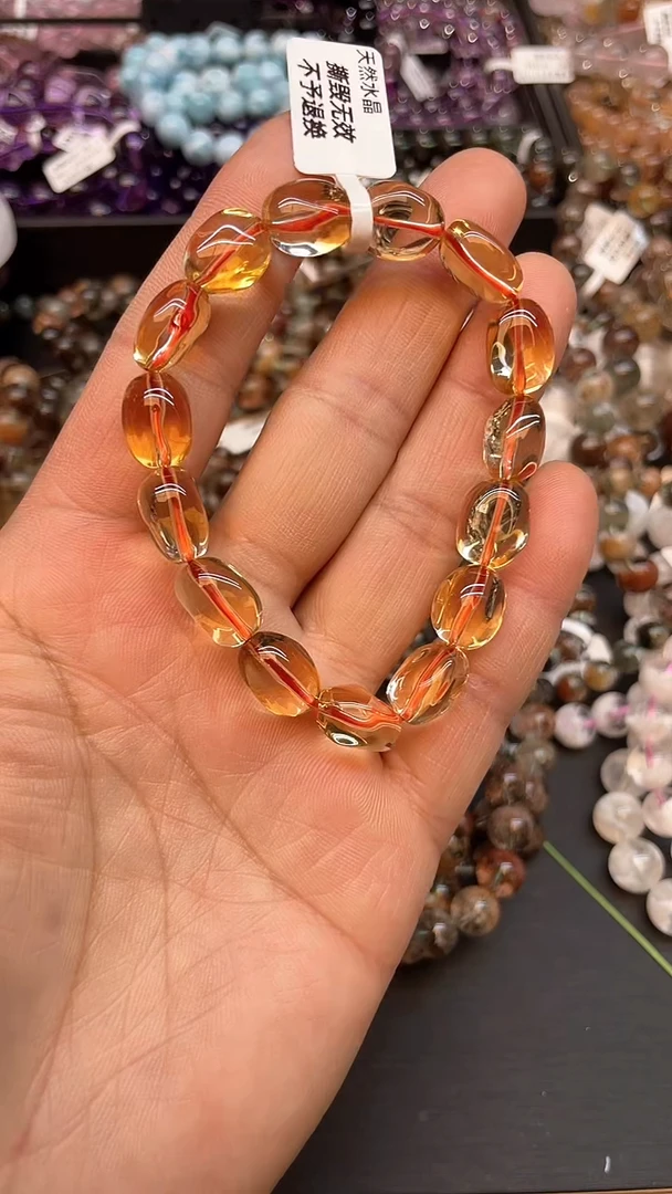 【闪购商品】水晶手链未镶嵌111 糖豆黄水晶